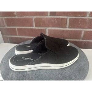 Clarks Cloudsteppers Breeze Shore Womens Size 7M Black Slip On Mules Shoes